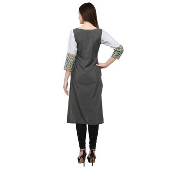 Light white printed crepe kurti 3