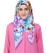 Purple 40% Silk 60% Polyester Islamic Style Look Casual Hijab Arabian Naqab Stole Women Scarf