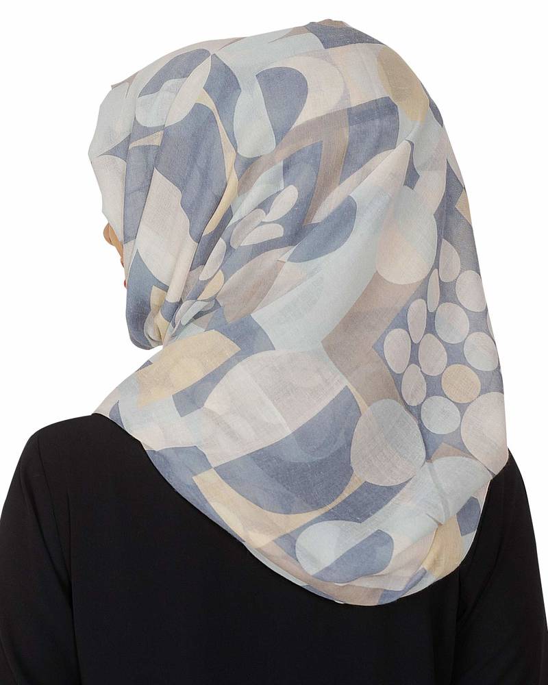 Blue Premium Viscose Islamic Style Look Casual Hijab Arabian Naqab Stole Women Scarf