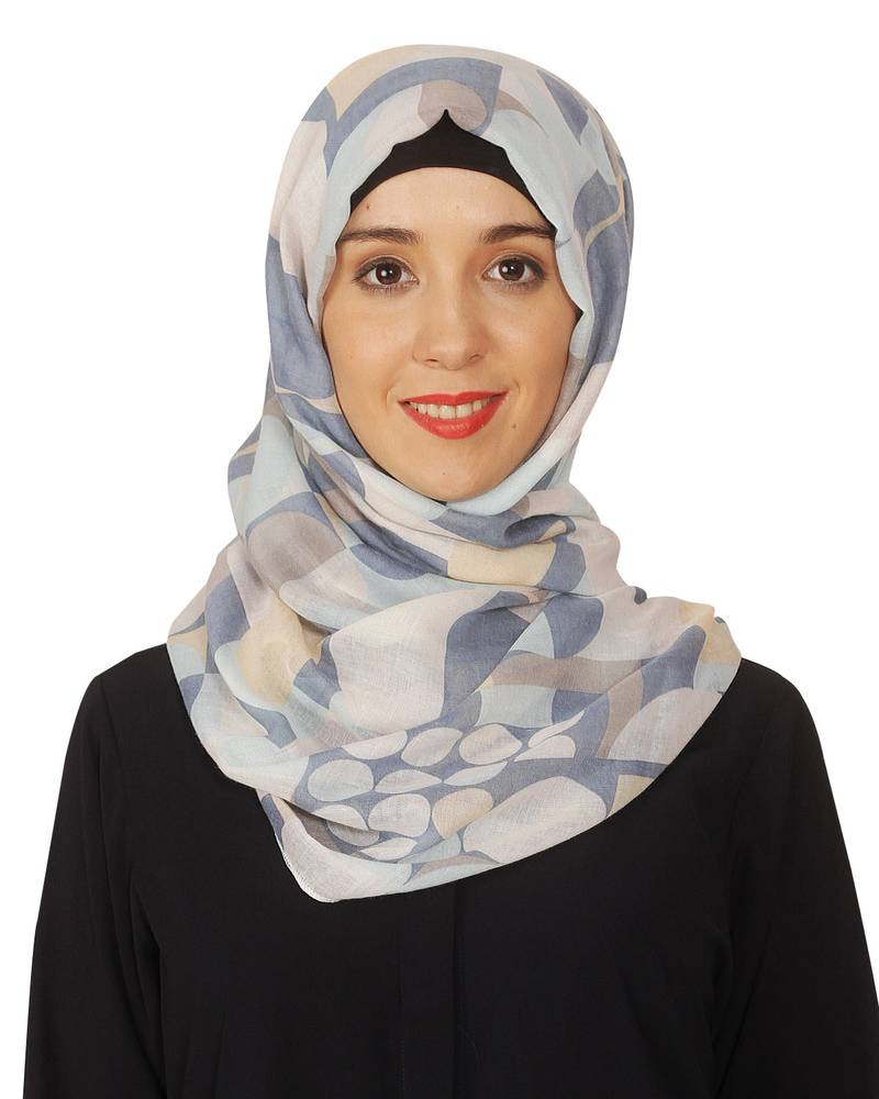 Blue Premium Viscose Islamic Style Look Casual Hijab Arabian Naqab Stole Women Scarf