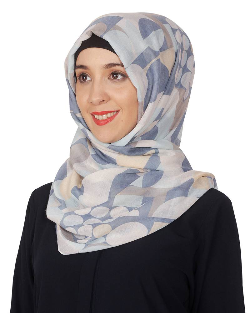 Blue Premium Viscose Islamic Style Look Casual Hijab Arabian Naqab Stole Women Scarf