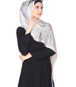 silver Soft Mesh Islamic Style Look Casual Hijab Arabian Naqab Stole Women Scarf