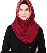 maroon Premium Viscose Islamic Style Look Casual Hijab Arabian Naqab Stole Women Scarf
