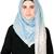 light blue Satin Modal Islamic Style Look Casual Hijab Arabian Naqab Stole Women Scarf
