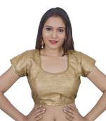 Gold art silk Self Design stitched blouse