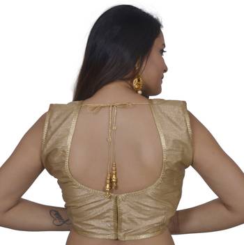 Gold art silk Embellished stitched blouse 4