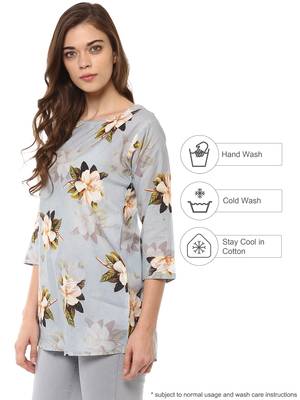 Rosah Regular Cotton Long Top for Women' Work Wear 4