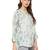 Rosah nature Print Stand Collar Long Cotton Top for Women