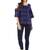 Checkered Indigo Cold Shoulder Top