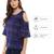 Checkered Indigo Cold Shoulder Top