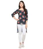 Vintage Floral Back Long Front Short Top