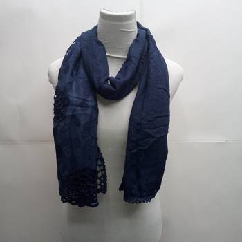 Blue Cotton Islamic Style Stole Scarf Daily Wear Naqab  Arabian Hijab 1