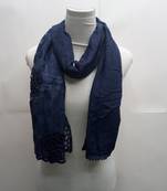 Blue Cotton Islamic Style Stole Scarf Daily Wear Naqab  Arabian Hijab