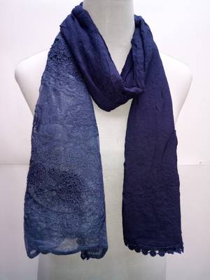 Blue Cotton Islamic Style Stole Scarf Daily Wear Naqab  Arabian Hijab 1