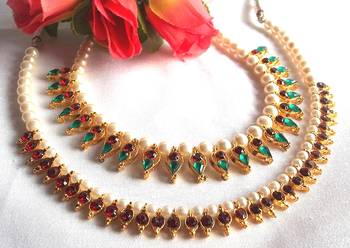 Multi Color with Maroon Beads Necklace 1