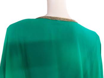 Teal Zari Stone Work Georgette Islamic Style Arabian gown Beads Embedded PartyWear Farasha 3