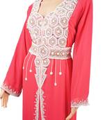 Peach Zari Stone Work Georgette Islamic Style Arabian gown Beads Embedded PartyWear Farasha