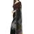 Black printed georgette saree with blouse