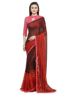 Multicolor brasso saree with blouse 1