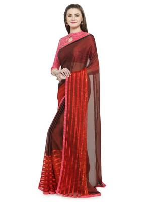 Multicolor brasso saree with blouse 2