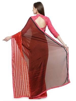 Multicolor brasso saree with blouse 3