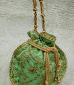 Handmade silk hand woven potli bags