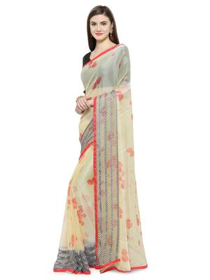 Multicolor brasso saree with blouse 2