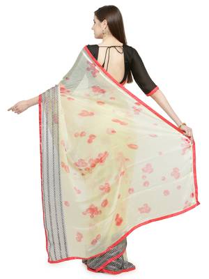 Multicolor brasso saree with blouse 3