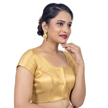 Gold Brocade Self Design readymade blouse 2