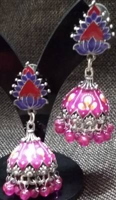 multicolor oxidized party wear jhumka 1