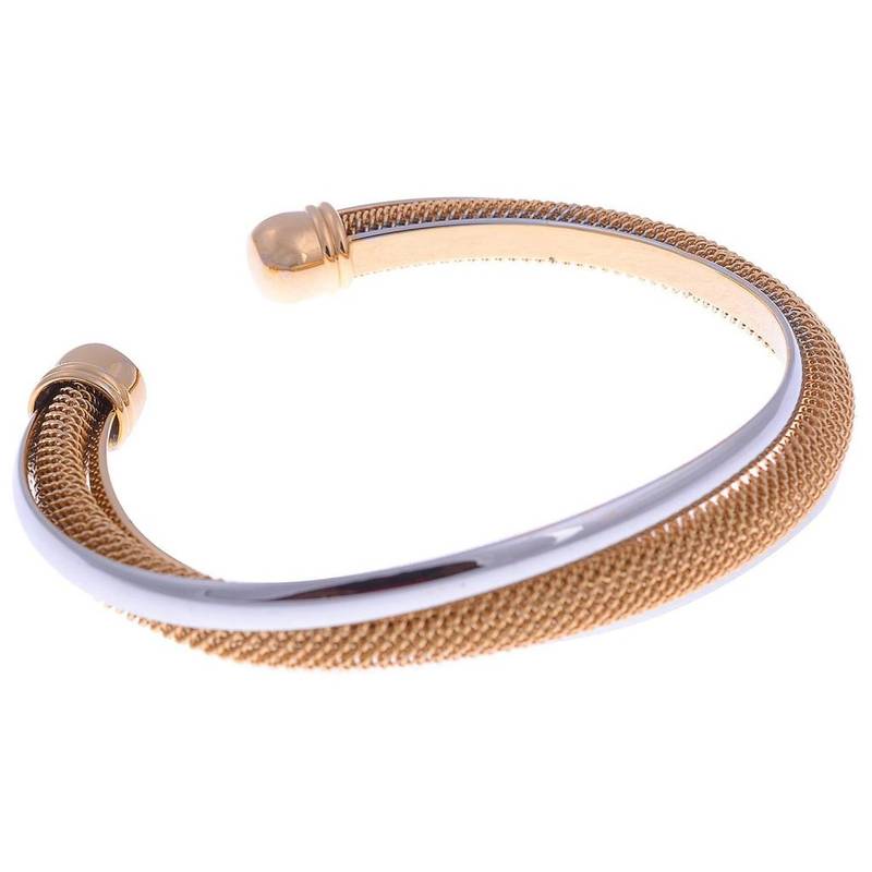 mens boys gold mesh with silver lining cuff kada bracelet bangle