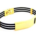 black wire gold plate designer cuff kada free size openable lock