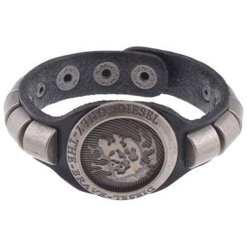 men biker black bullet strand leather bracelet strap free size 1