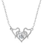 Mahi Rhodium Plated Valentine collection Entwined Heart Cubic Zirconia Pendant PS1193703R