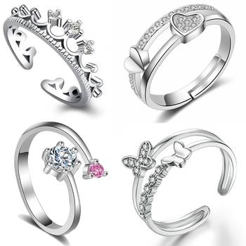 Combo of 4 Alluring Valentino special Finger Rings Combo with Crystal stones for girls and women 1