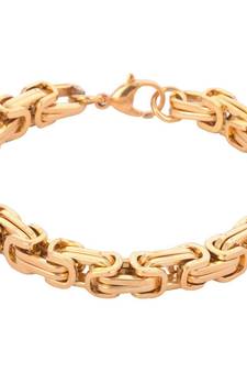 316L stainless steel thick 3D gold plated byzantine men bracelet