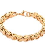 316L stainless steel thick 3D gold plated byzantine men bracelet