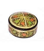 Multicolored Kashmiri Paper Mache Coasters (Set of 6 with Box))