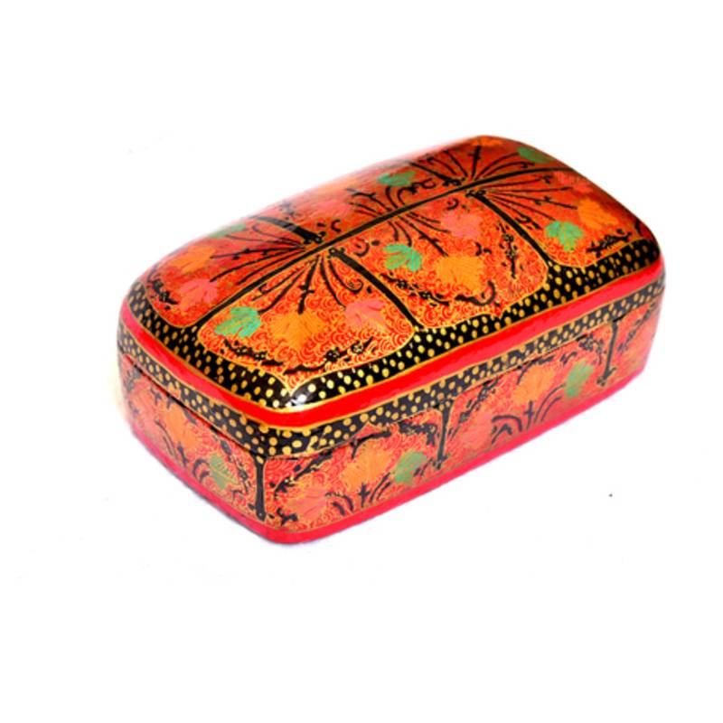Red Kashmiri Paper Mache Storage Box