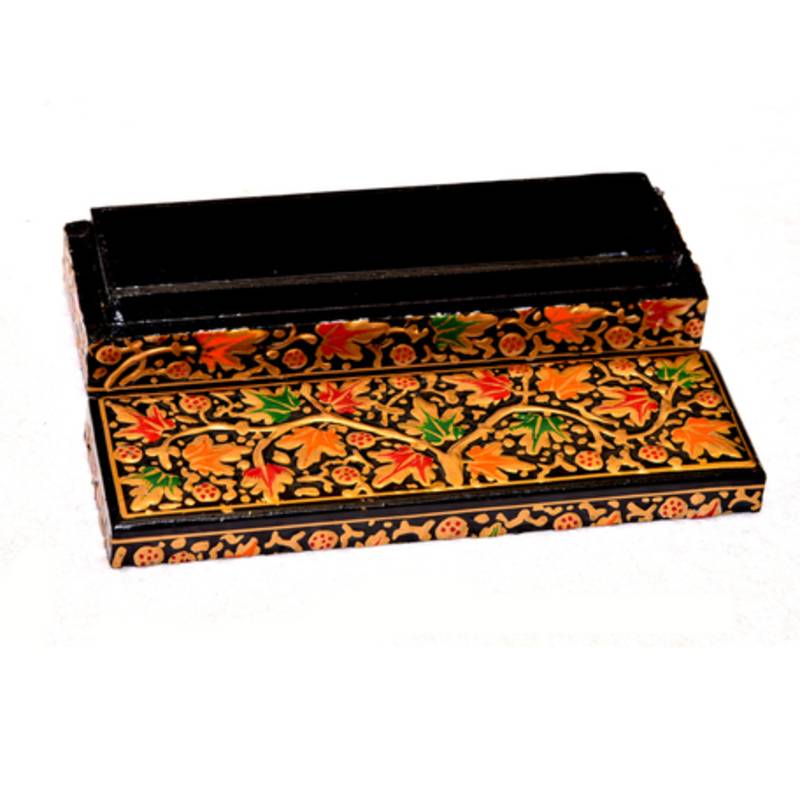 Black Kashmiri Paper Mache Pencil Box Gudindia Handicraft 2530102