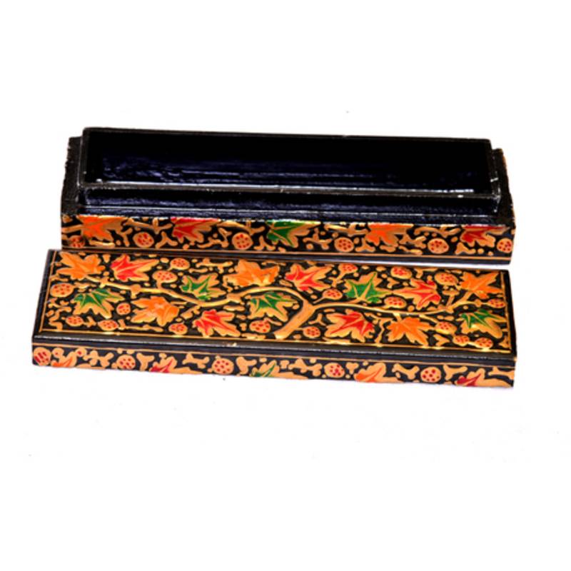 Black Kashmiri Paper Mache Pencil Box Gudindia Handicraft 2530113
