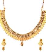 lakshmi coin gold plated temple antique necklace earring other set