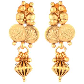 lakshmi coin gold plated temple antique necklace earring other set 2