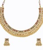 cz red green lakshmi gold coin temple antique necklace earring set