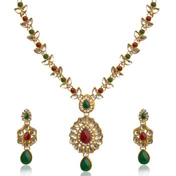 Multicolor polki necklace-sets 1