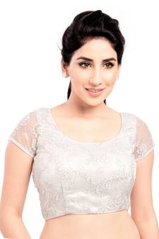 Silver Net  Stitched Blouse