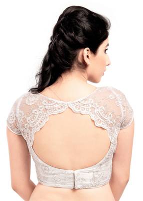 Silver Net  Stitched Blouse 2