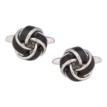Black Knott Formal Shirt Brass Cufflinks Pair for Men Gift Box 1