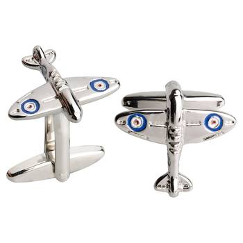 Aeroplane Flight Formal Shirt Silver Brass Cufflinks Pair for Men Gift Box 2