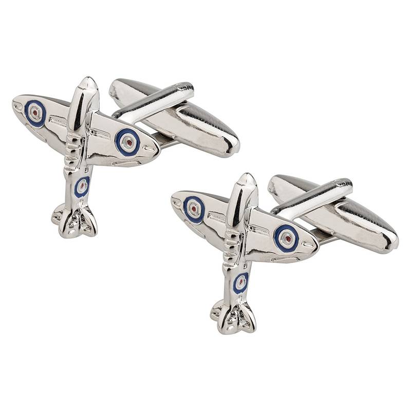 Aeroplane Flight Formal Shirt Silver Brass Cufflinks Pair for Men Gift Box